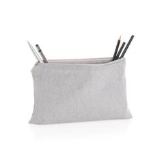 Vue Trousse à crayons en toile recyclée non teintée Aware™ de couleur gris| Krokrodeal