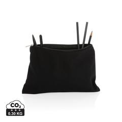 Vue Trousse à crayons en toile recyclée non teintée Aware™ de couleur noir| Krokrodeal