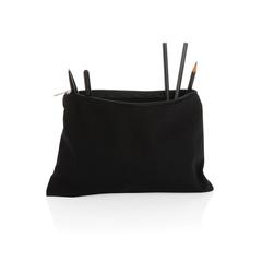 Vue Trousse à crayons en toile recyclée non teintée Aware™ de couleur noir| Krokrodeal
