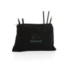 Vue Trousse à crayons en toile recyclée non teintée Aware™ de couleur noir| Krokrodeal