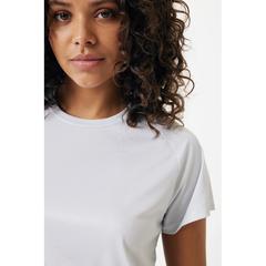 Vue T-shirt sport séchage rapide polyester recyclé Iqoniq Tikal de couleur blanc| Krokrodeal