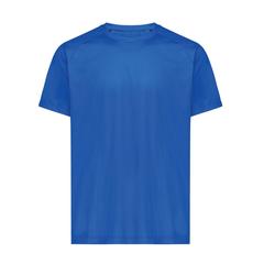 Vue T-shirt sport séchage rapide polyester recyclé Iqoniq Tikal de couleur bleu| Krokrodeal