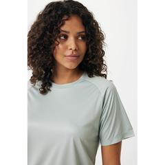 Vue T-shirt sport séchage rapide polyester recyclé Iqoniq Tikal de couleur vert| Krokrodeal