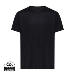 Vue T-shirt sport séchage rapide polyester recyclé Iqoniq Tikal de couleur noir| Krokrodeal