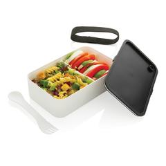 Vue Lunch box avec cuichette en rPP GRS de couleur blanc| Krokrodeal