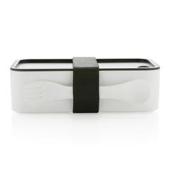 Vue Lunch box avec cuichette en rPP GRS de couleur blanc| Krokrodeal