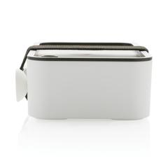 Vue Lunch box avec cuichette en rPP GRS de couleur blanc| Krokrodeal