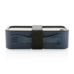 Vue Lunch box avec cuichette en rPP GRS de couleur bleu| Krokrodeal