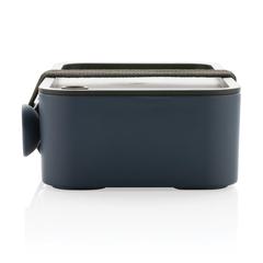 Vue Lunch box avec cuichette en rPP GRS de couleur bleu| Krokrodeal