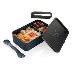 Vue Lunch box avec cuichette en rPP GRS de couleur bleu| Krokrodeal