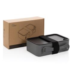 Vue Lunch box avec cuichette en rPP GRS de couleur gris| Krokrodeal