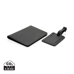 Vue Set de voyage en PU recyclé GRS Swiss Peak de couleur noir| Krokrodeal
