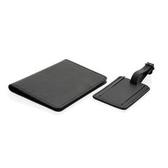 Vue Set de voyage en PU recyclé GRS Swiss Peak de couleur noir| Krokrodeal