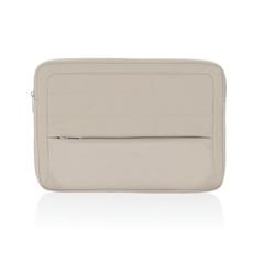 Vue Pochette pour ordinateur 15,6" en rPET AWARE™ Armond de couleur beige| Krokrodeal