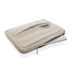 Vue Pochette pour ordinateur 15,6" en rPET AWARE™ Armond de couleur beige| Krokrodeal