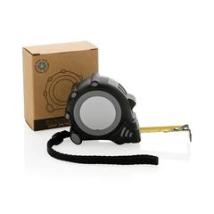 Vue Mètre ruban Grip 3M/16mm en plastique recyclé RCS de couleur gris| Krokrodeal