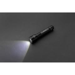Vue Lampe torche 10W rechargeable par USB en alu RCS Gear X de couleur noir| Krokrodeal
