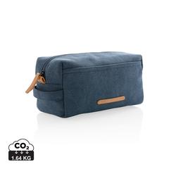 Vue Trousse de toilette en toile de couleur bleu| Krokrodeal