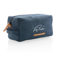 Vue Trousse de toilette en toile de couleur bleu| Krokrodeal
