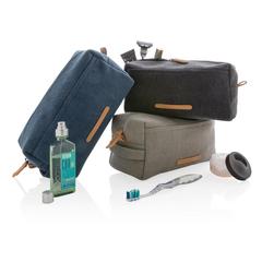 Vue Trousse de toilette en toile de couleur bleu| Krokrodeal