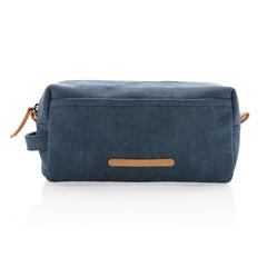 Vue Trousse de toilette en toile de couleur bleu| Krokrodeal