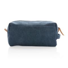 Vue Trousse de toilette en toile de couleur bleu| Krokrodeal