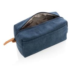 Vue Trousse de toilette en toile de couleur bleu| Krokrodeal