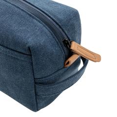Vue Trousse de toilette en toile de couleur bleu| Krokrodeal