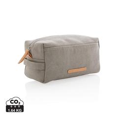 Vue Trousse de toilette en toile de couleur gris| Krokrodeal