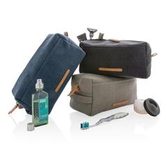 Vue Trousse de toilette en toile de couleur gris| Krokrodeal