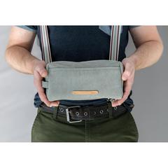 Vue Trousse de toilette en toile de couleur gris| Krokrodeal