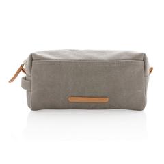 Vue Trousse de toilette en toile de couleur gris| Krokrodeal
