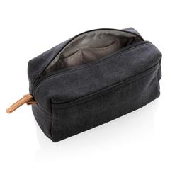 Vue Trousse de toilette en toile de couleur noir| Krokrodeal
