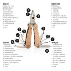 Vue Mini-outil multifonctions Wood de couleur marron| Krokrodeal