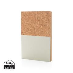 Vue Carnet A5 à couverture en kraft et en liège de couleur blanc| Krokrodeal