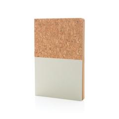 Vue Carnet A5 à couverture en kraft et en liège de couleur blanc| Krokrodeal