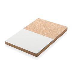 Vue Carnet A5 à couverture en kraft et en liège de couleur blanc| Krokrodeal