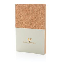 Vue Carnet A5 à couverture en kraft et en liège de couleur blanc| Krokrodeal