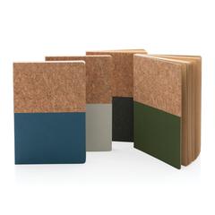Vue Carnet A5 à couverture en kraft et en liège de couleur blanc| Krokrodeal