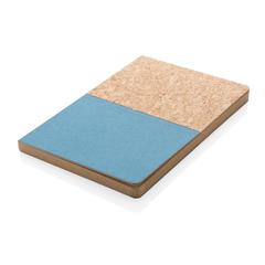Vue Carnet A5 à couverture en kraft et en liège de couleur bleu| Krokrodeal