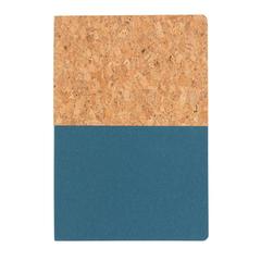 Vue Carnet A5 à couverture en kraft et en liège de couleur bleu| Krokrodeal