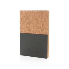 Vue Carnet A5 à couverture en kraft et en liège de couleur noir| Krokrodeal