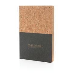 Vue Carnet A5 à couverture en kraft et en liège de couleur noir| Krokrodeal