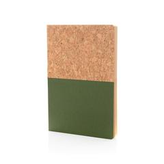 Vue Carnet A5 à couverture en kraft et en liège de couleur vert| Krokrodeal