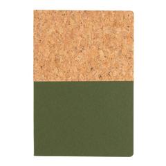 Vue Carnet A5 à couverture en kraft et en liège de couleur vert| Krokrodeal