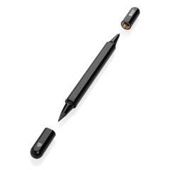 Vue Stylo à double pointe en aluminium RCS Swiss Peak Storm de couleur noir| Krokrodeal