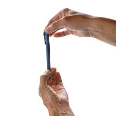 Vue Stylo TwistLock en ABS recyclé certifié GRS de couleur bleu| Krokrodeal