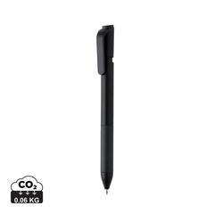 Vue Stylo TwistLock en ABS recyclé certifié GRS de couleur noir| Krokrodeal