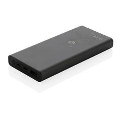 Vue Powerbank 10.000 mAh et 18W en aluminium recyclé Terra RCS de couleur gris| Krokrodeal