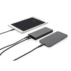 Vue Powerbank 10.000 mAh et 18W en aluminium recyclé Terra RCS de couleur gris| Krokrodeal
